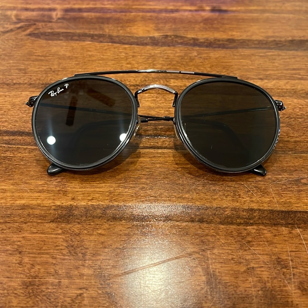 RAYBAN 3647-N ROUND DOUBLE BRIDGE POLARIZED BLACK